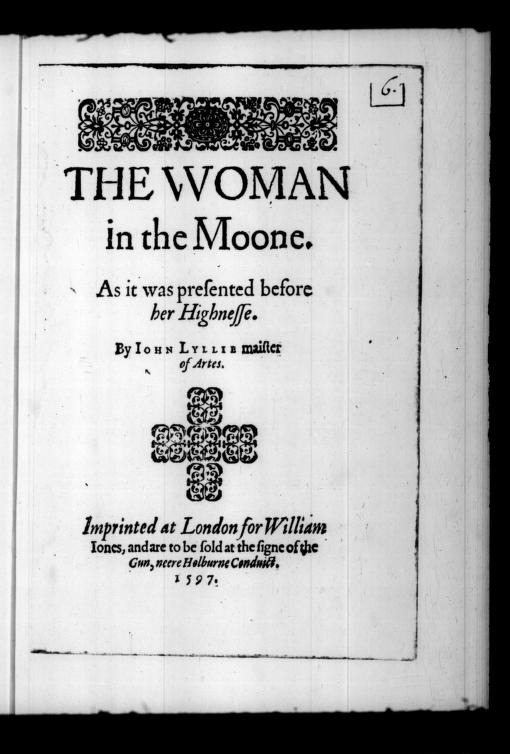 a page that reads "the Woman in the Moone"